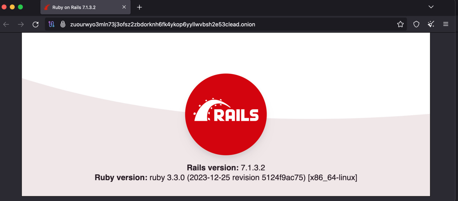 Re-run the docker compose up command, the Ruby on Rails landing page is shown as below.