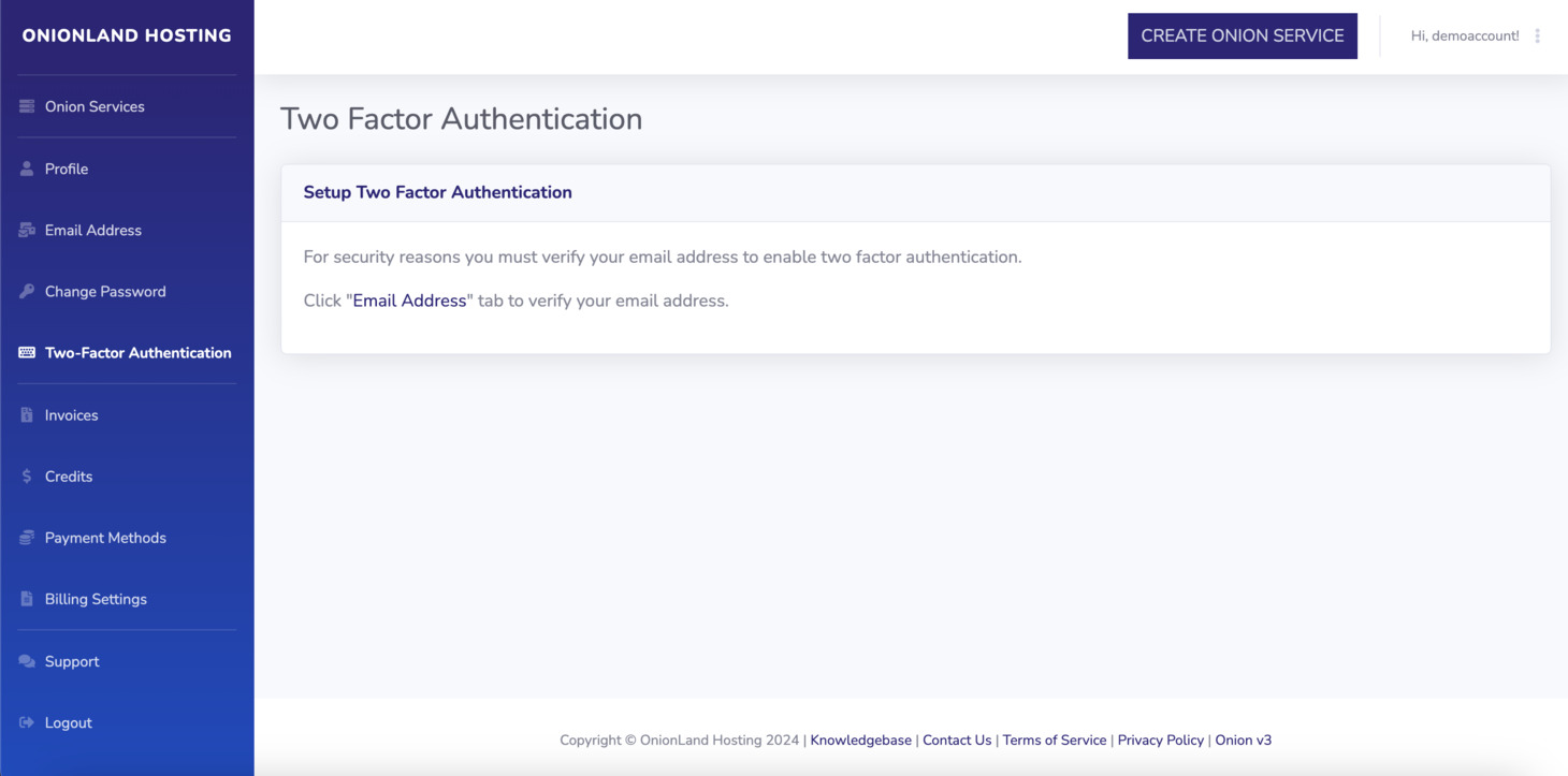 To ensure your account security and safety, before you enable two-factor authentication, you must verify your email address first.